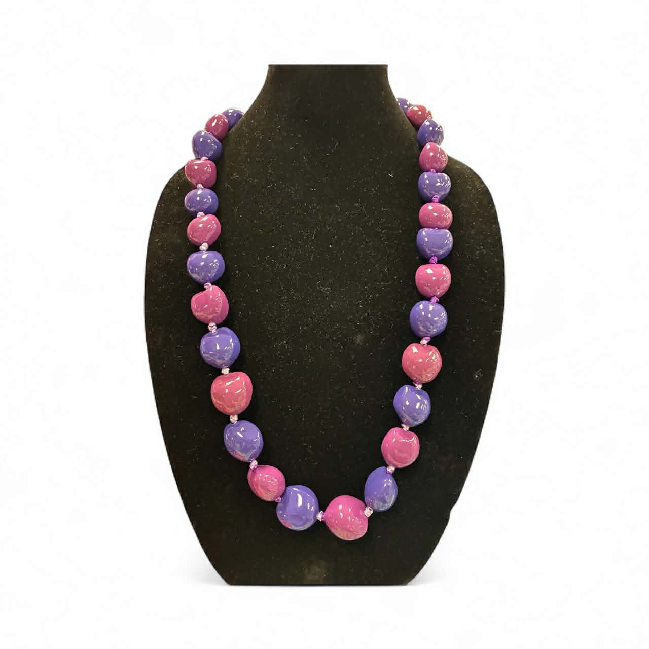 Authentic Kukui Nut Necklace 32” – Hawaiian Lei Jewelry | Purple & Pink