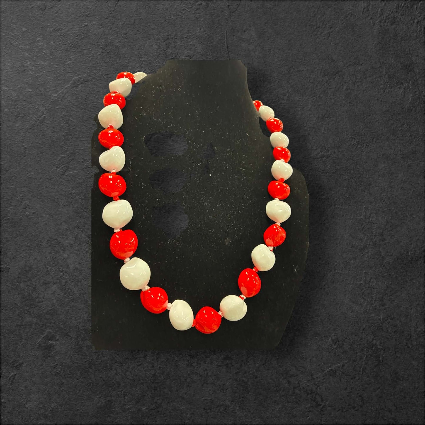 Authentic Kukui Nut Necklace 32” – Hawaiian Lei Jewelry | White & Red