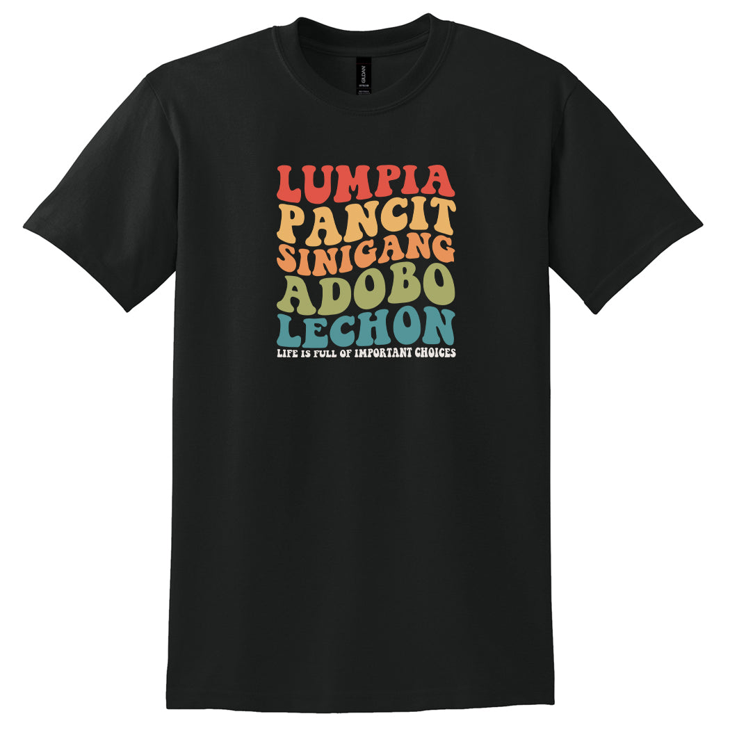 Filipino Food Choices Graphic Unisex Tee – Black (FTSF2)