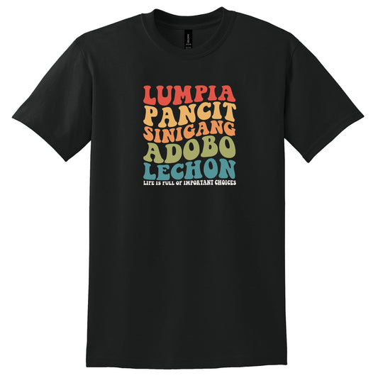 Filipino Food Choices Graphic Unisex Tee – Black (FTSF2)