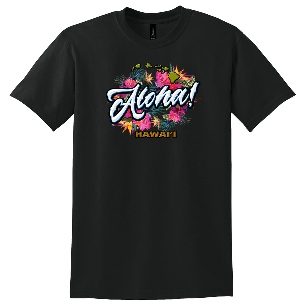 Aloha Hawai‘i Floral Graphic Tee (ITSH1)