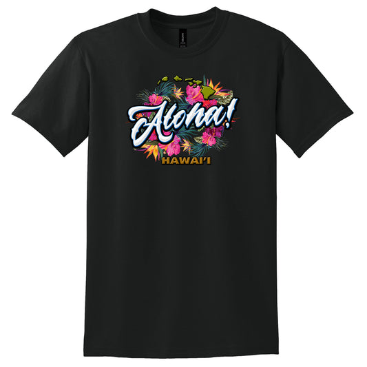 Aloha Hawai‘i Floral Graphic Tee (ITSH1)