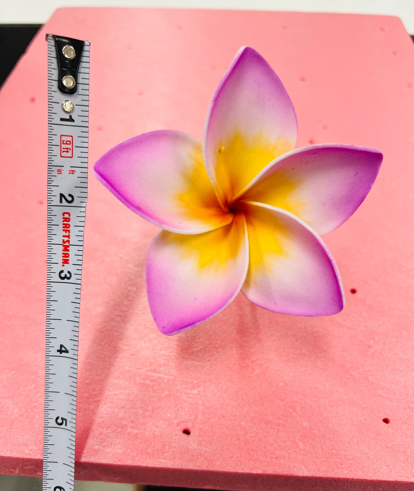PLUMERIA Hair Flower Pink Yellow AOLFL011