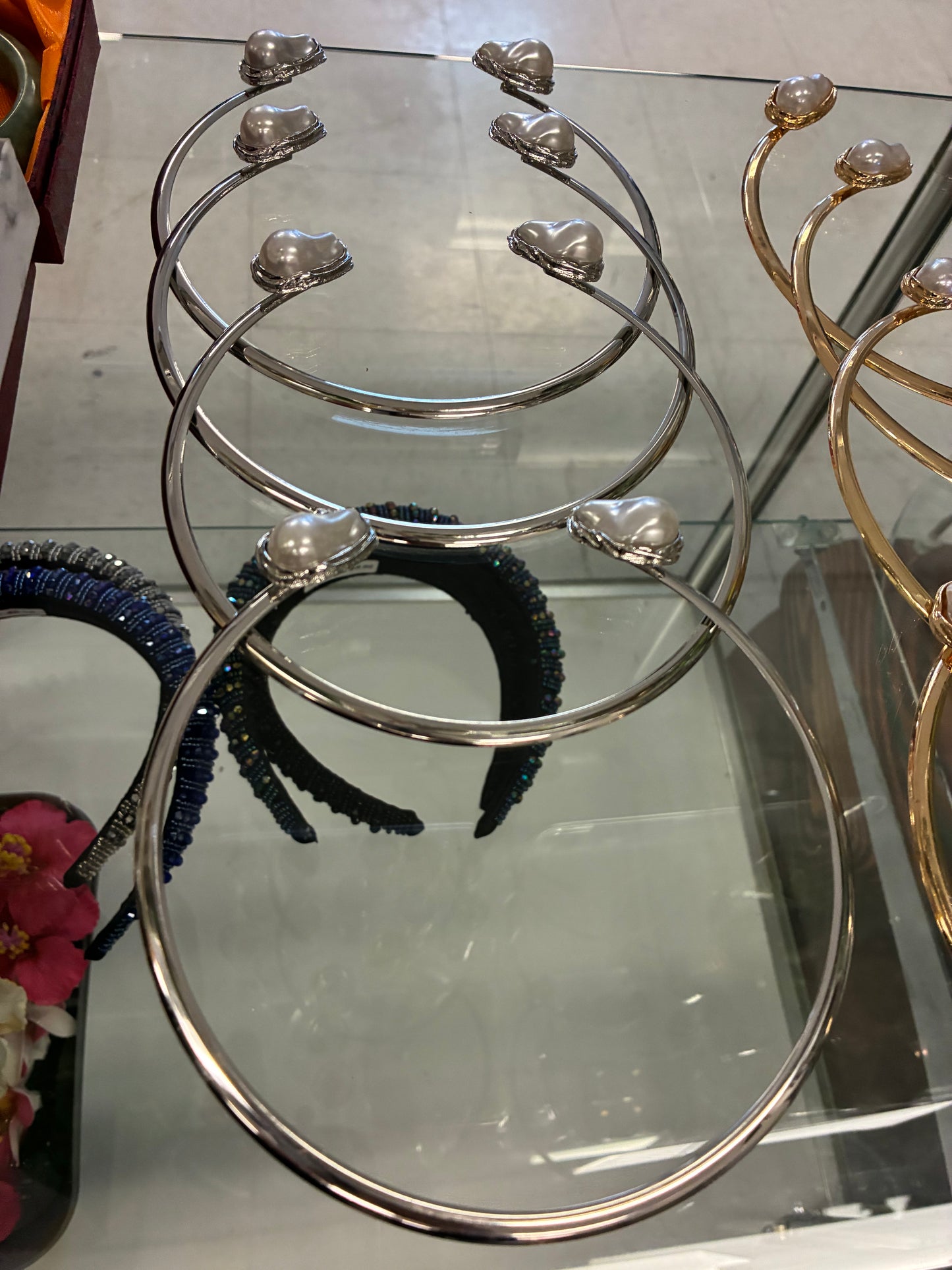 Baroque Pearl Open Choker Necklace | Fashion Silver Finish (BPOCNSF01)
