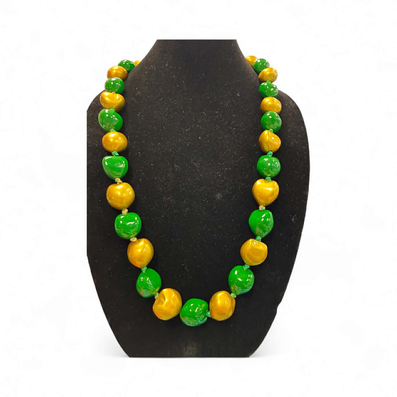 Authentic Kukui Nut Necklace 32” – Hawaiian Lei Jewelry | Gold & Green