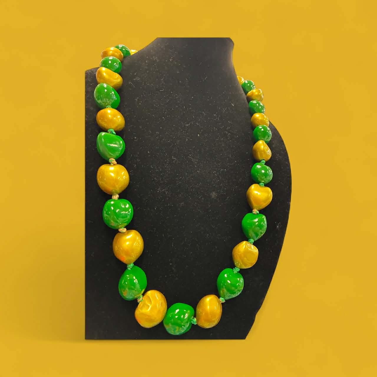 Authentic Kukui Nut Necklace 32” – Hawaiian Lei Jewelry | Gold & Green