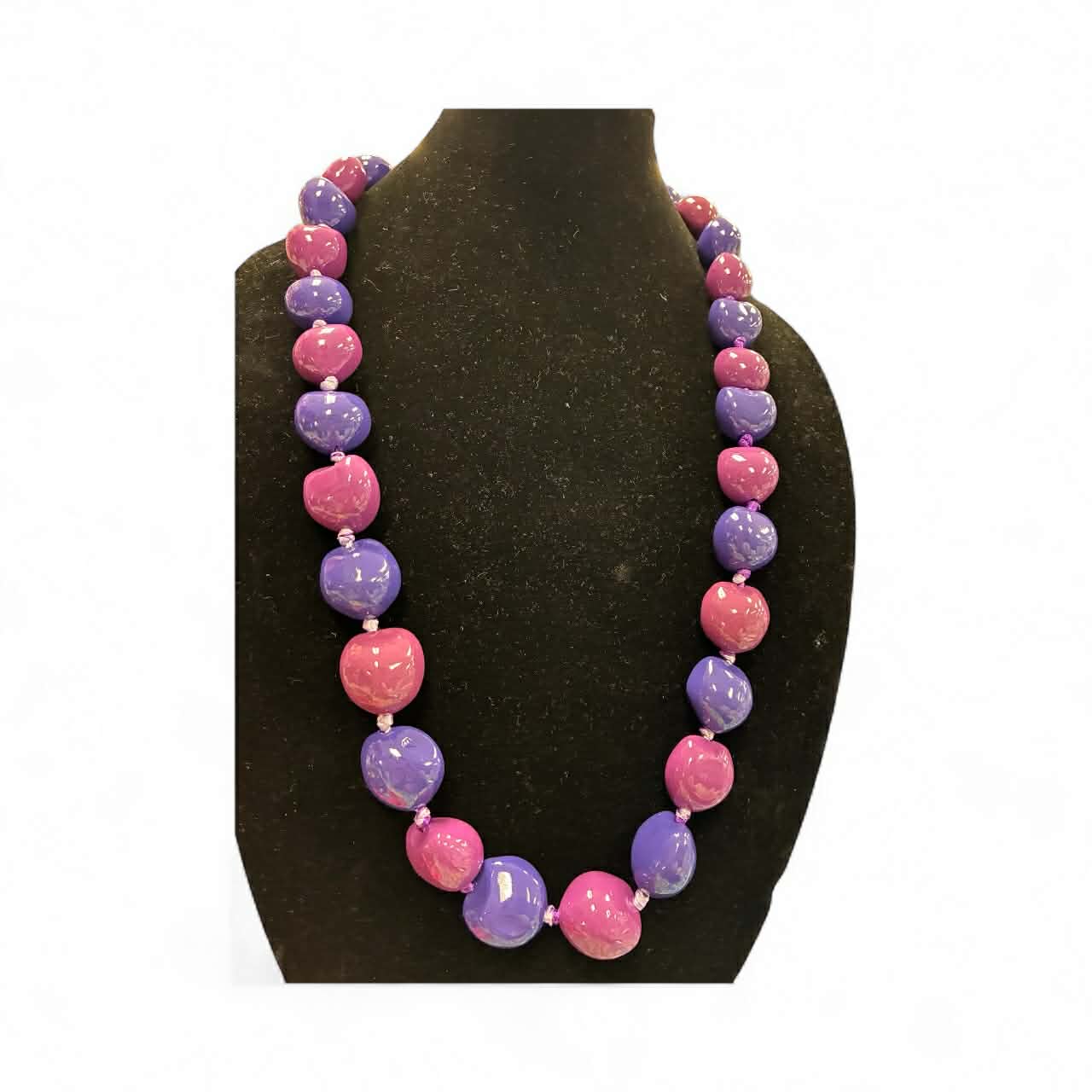 Authentic Kukui Nut Necklace 32” – Hawaiian Lei Jewelry | Purple & Pink