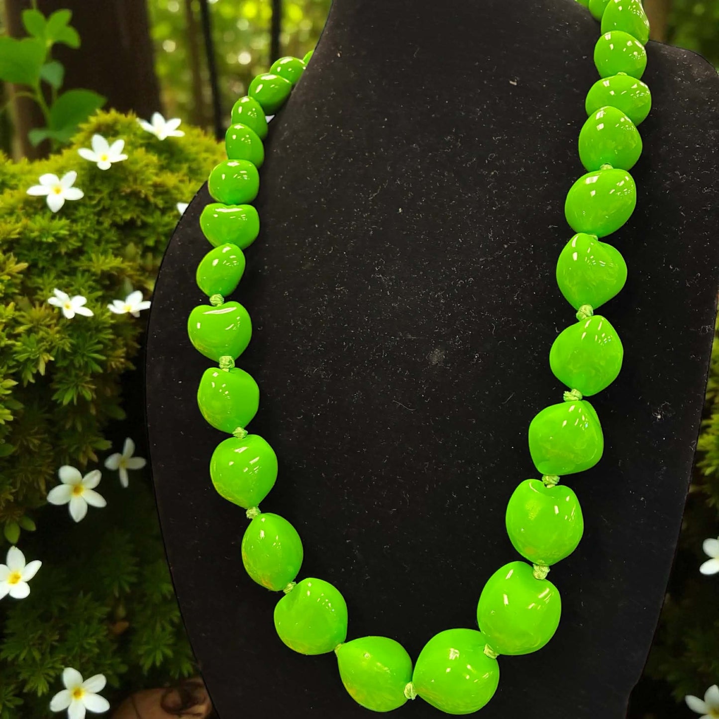 Authentic Kukui Nut Necklace 32” – Hawaiian Lei Jewelry | Light Green