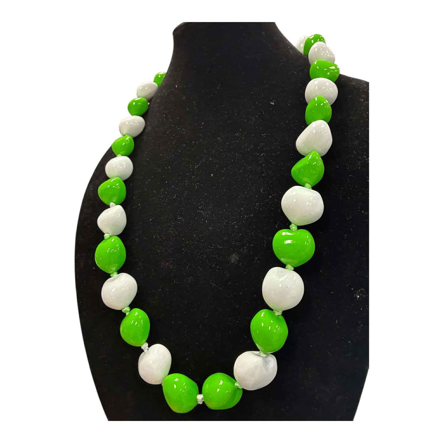 Authentic Kukui Nut Necklace 32” – Hawaiian Lei Jewelry | White & Green