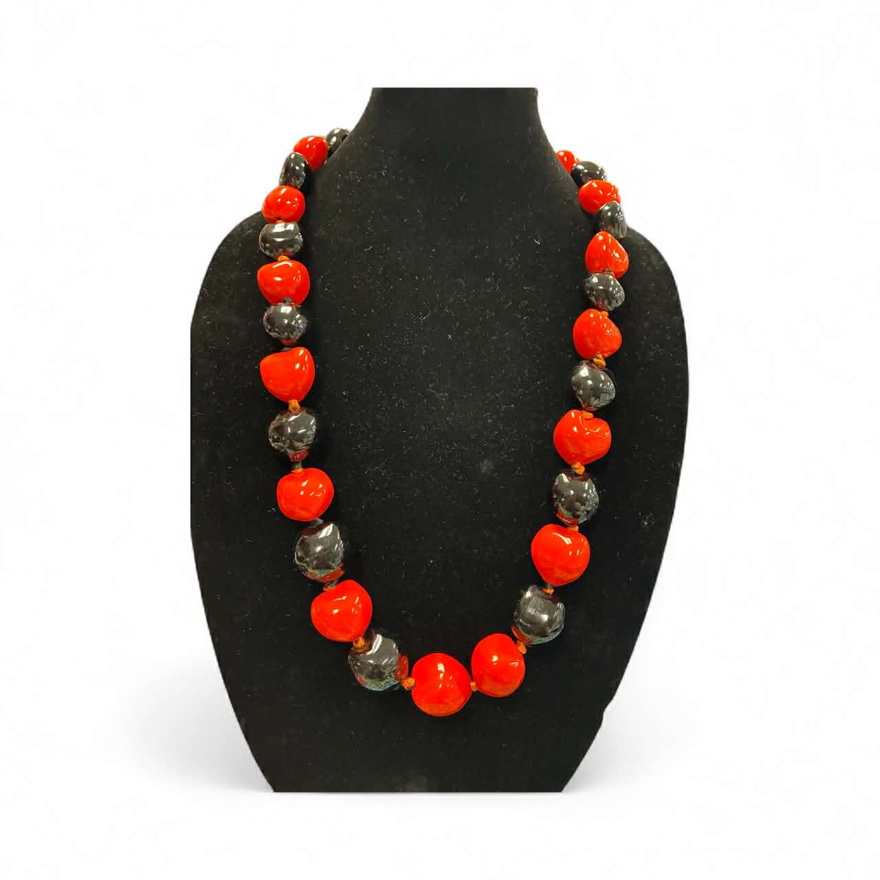Authentic Kukui Nut Necklace 32” – Hawaiian Lei Jewelry | Black and Red