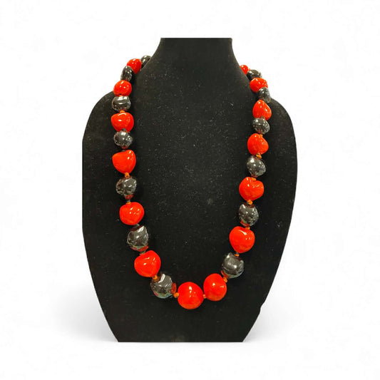 Authentic Kukui Nut Necklace 32” – Hawaiian Lei Jewelry | Black and Red