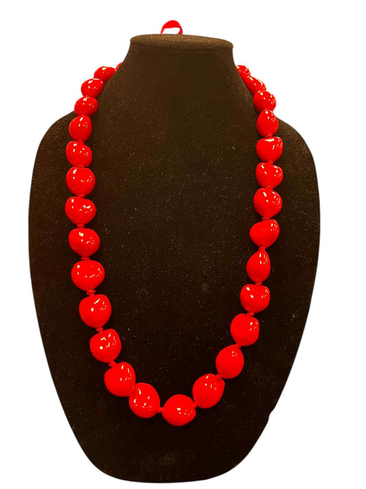 Authentic Kukui Nut Necklace 32” – Hawaiian Lei Jewelry | Red