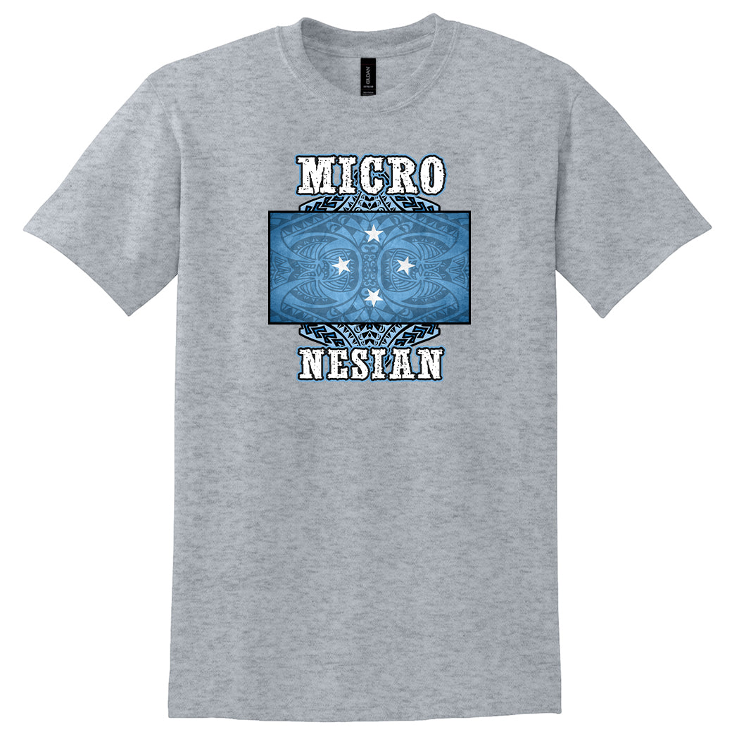 Micronesian Blue Tribal Graphic Tee (ITSM1)