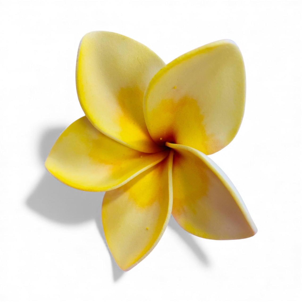 PLUMERIA Hair Flower Yellow with Orange Pollen AOLFL010