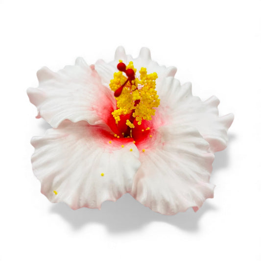 HIBISCUS Hair Flower White AOLFL026 (9cm)
