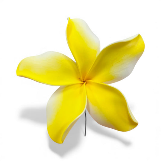 PLUMERIA Hair Flower Yellow White AOLFL009 (11cm)