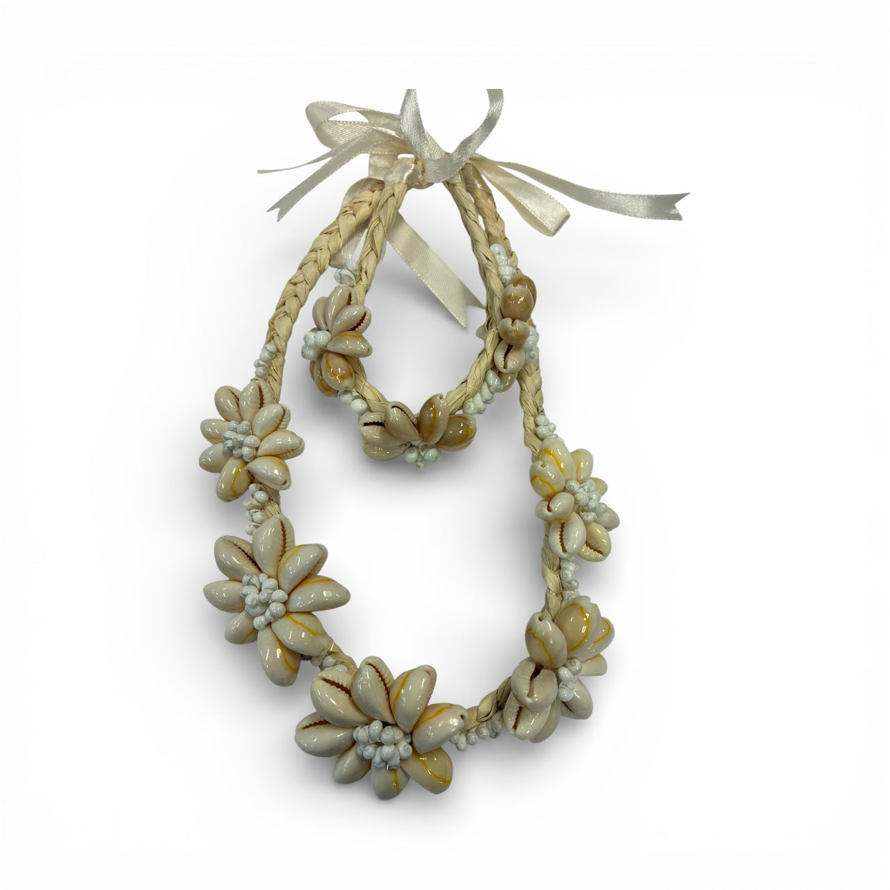 Handcrafted Island Shell Flower Necklace Set (ASSS01)
