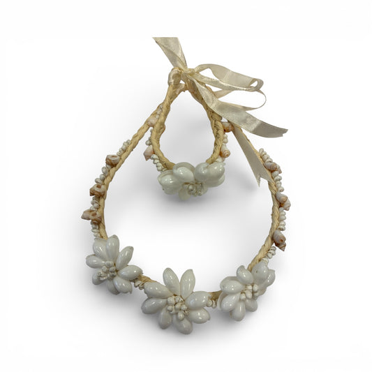 Handcrafted Island Shell Flower Necklace Set (ASSS014)
