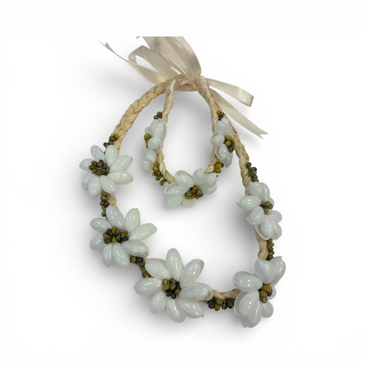 Handcrafted Island Shell Flower Necklace Set (ASSS013)