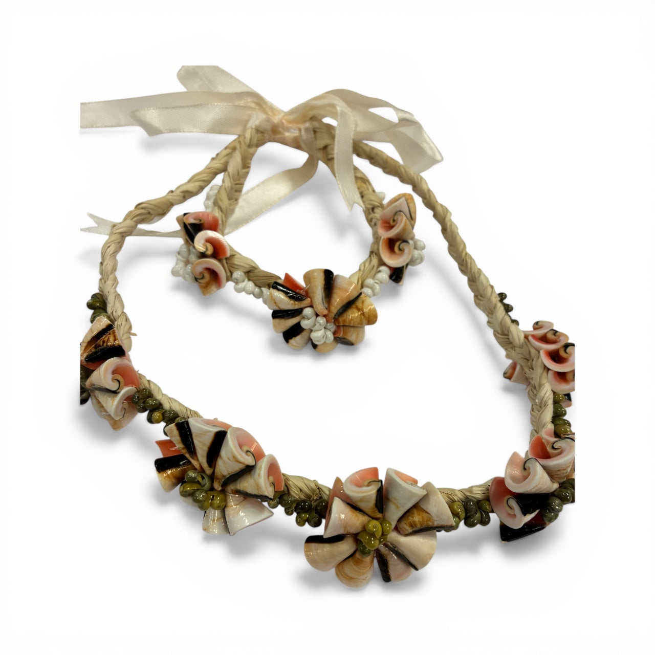 Handcrafted Island Shell Flower Necklace Set (ASSS015)