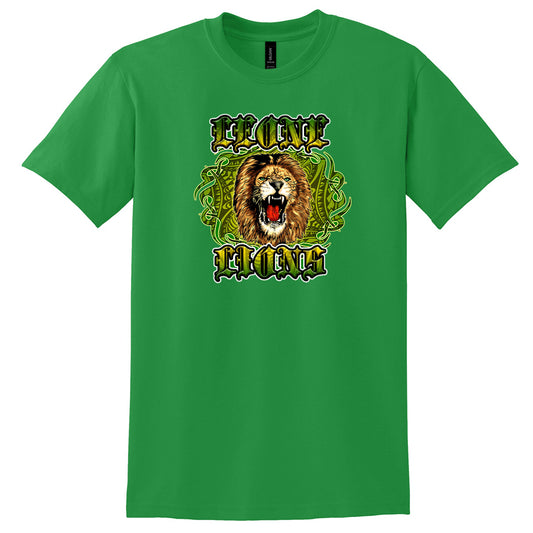 Leone Lions Graphic T-Shirt – Roaring Lion Streetwear Tee Green (ITS8)