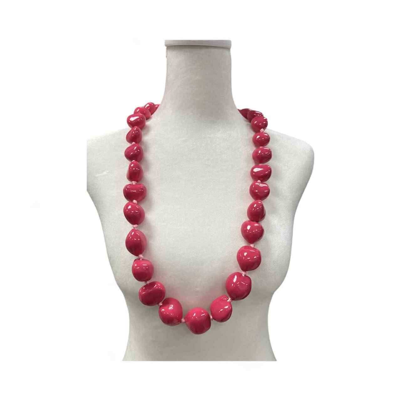 Authentic Kukui Nut Necklace 32” – Hawaiian Lei Jewelry | Pink