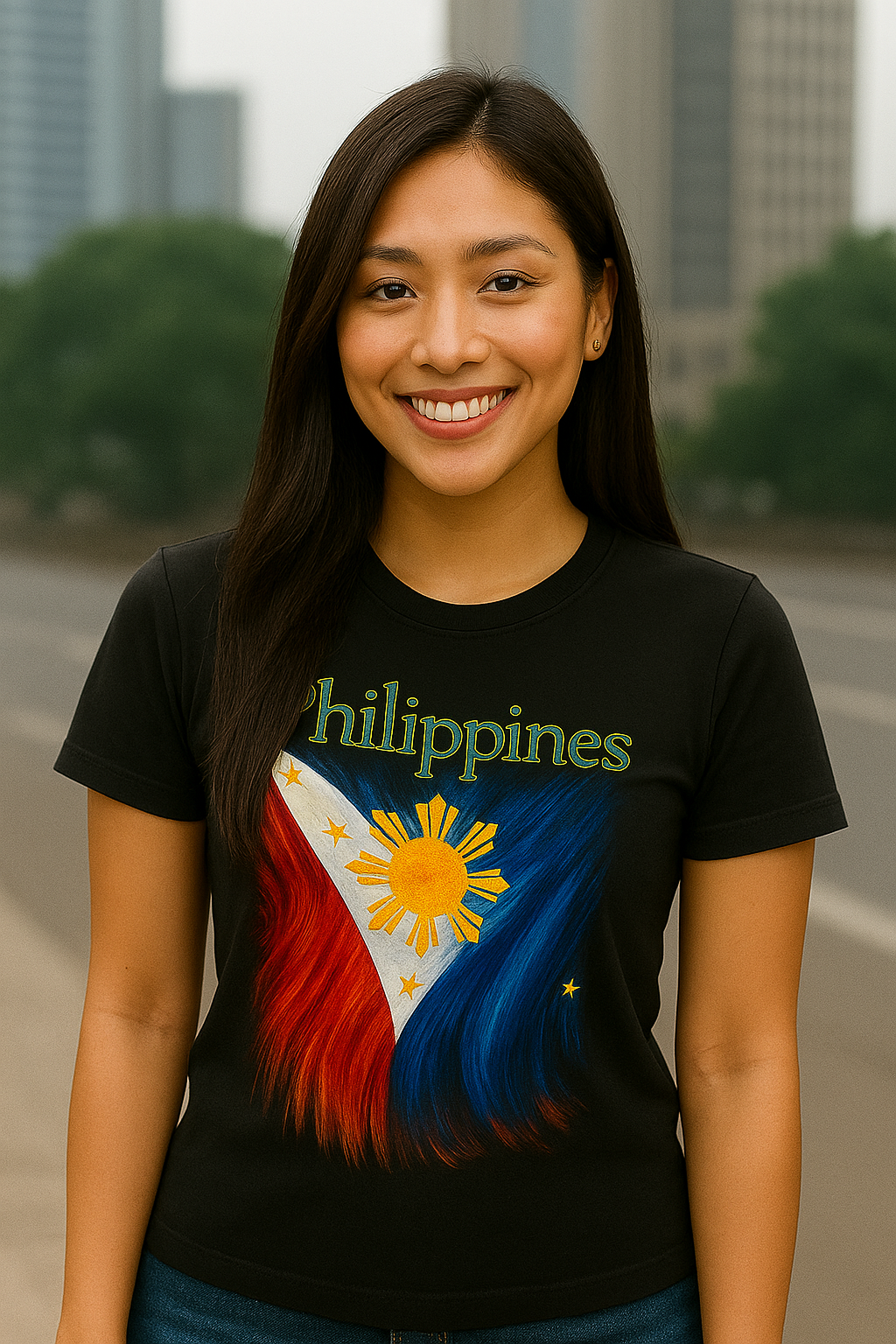 Filipino T-Shirt - Unisex Artistic brush-stroke Philippine flag design (FTSF4)