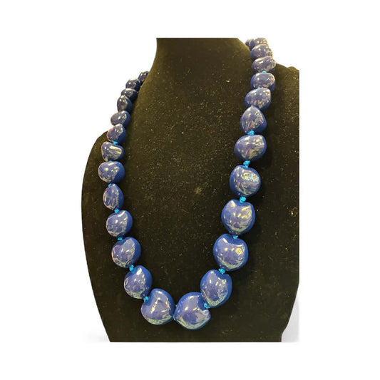 Authentic Kukui Nut Necklace 32” – Hawaiian Lei Jewelry | Blue