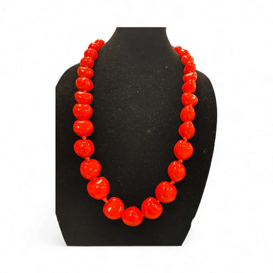 Authentic Kukui Nut Necklace 32” – Hawaiian Lei Jewelry | Orange